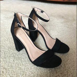 Matte Black Block Heel, 4in height